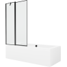 Mexen Cube rechteckige Badewanne 180 x 80 cm mit Verkleidung und 1-flügliger Duschabtrennung 100 cm, Schwarzes Design - 55051808