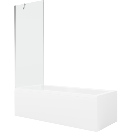 Mexen Cubik rechteckige Badewanne 170 x 70 cm mit Verkleidung und 1-flügliger Duschabtrennung 70 cm, transparent, chrom - 550317