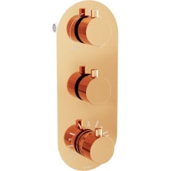 Mexen Kai Thermostat-Wannen-/Duschbatterie mit 3 Ausgängen, Rosa Gold - 77603-60