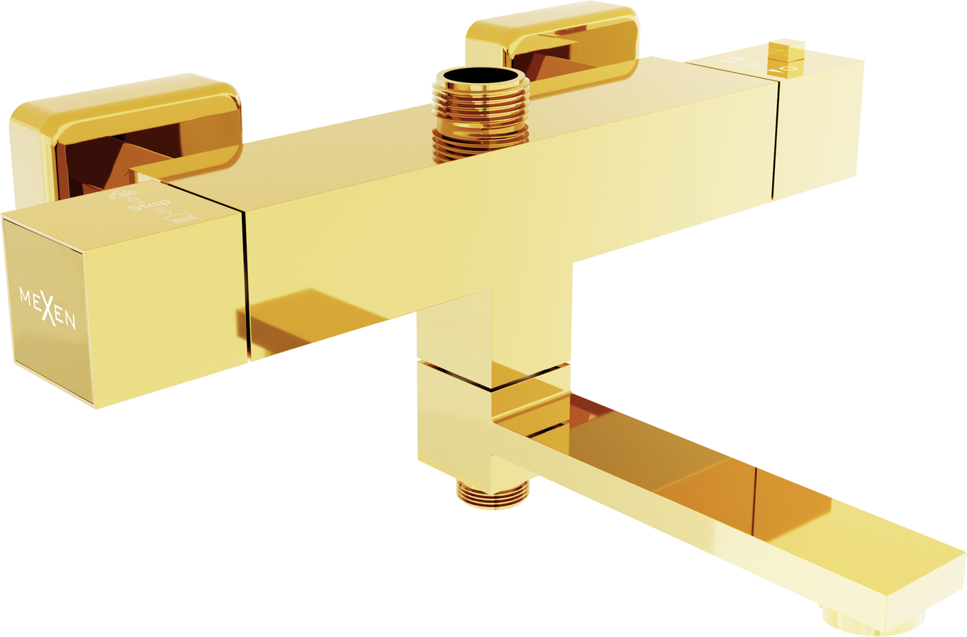 Mexen Cube Thermostat-Wannen-/Duschbatterie, Gold - 77910-50