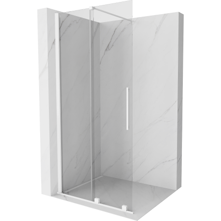 Mexen Velar Duschwand falchend Walk-in 70 x 200 cm, transparent 8 mm, weiß - 871-070-000-03-20