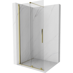 Mexen Velar Dusche Trennwand Walk-in 70 x 200 cm, transparent 8 mm, gold - 871-070-000-03-50