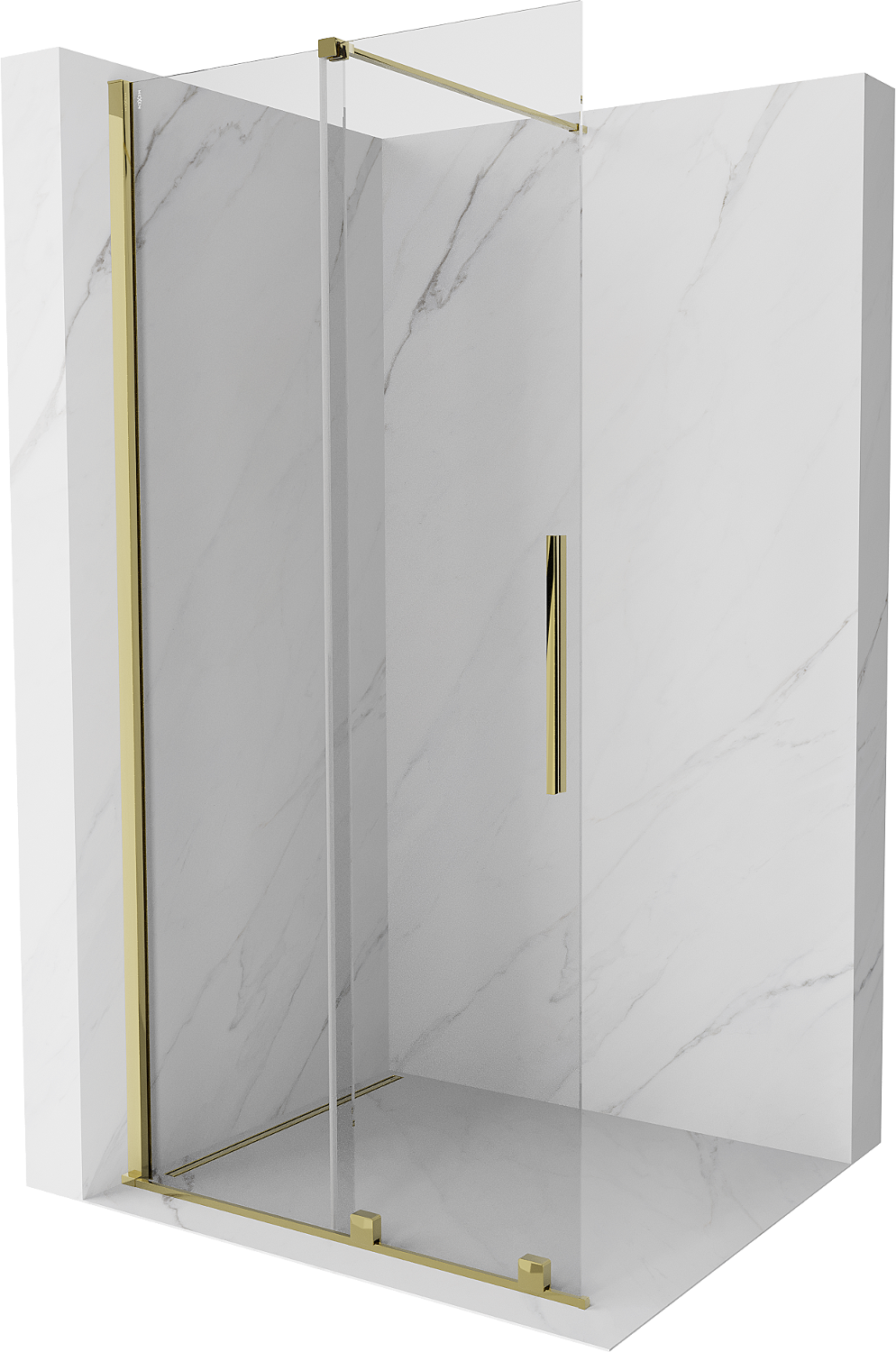 Mexen Velar Duschwand faltbar Walk-in 85 x 200 cm, transparent 8 mm, gold - 871-085-000-03-50