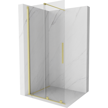 Mexen Velar Duschwand Walk-in 120 x 200 cm, transparent 8 mm, gebürstetes Gold