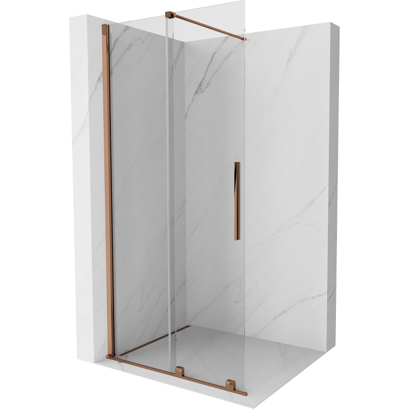 Mexen Velar Duschwand Faltbar Walk-in 80 x 200 cm, transparent 8 mm, roségold - 871-080-000-03-60