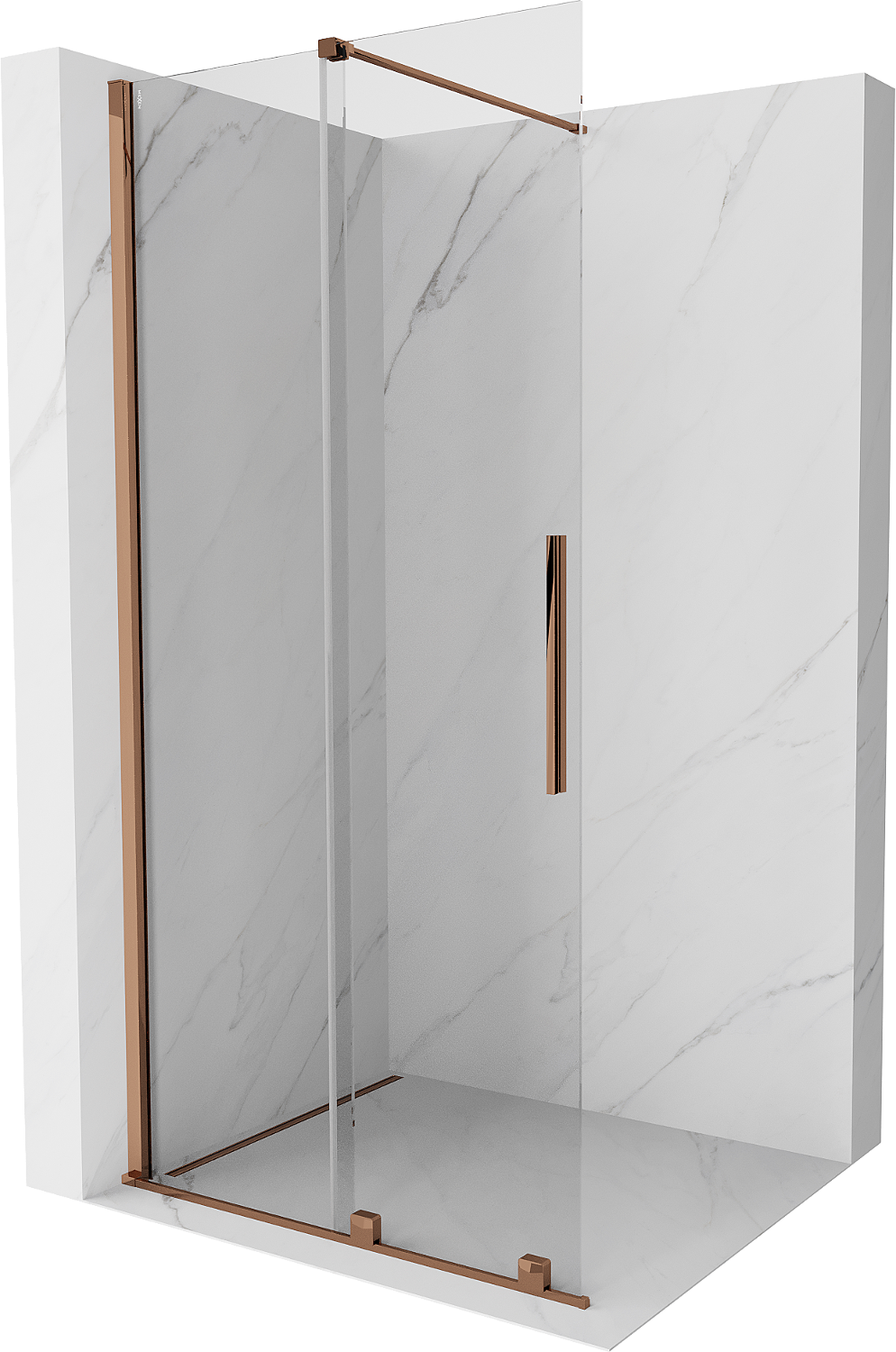 Mexen Velar Duschwand Faltbar Walk-in 80 x 200 cm, transparent 8 mm, roségold - 871-080-000-03-60