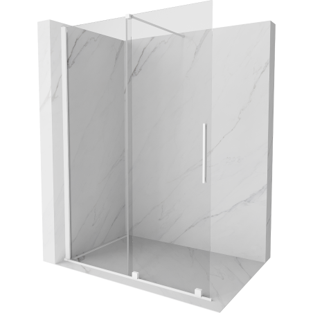 Mexen Velar Duschwand Walk-in 160 x 200 cm, transparent 8 mm, weiß - 871-160-000-03-20