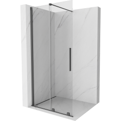 Mexen Velar Duschwand Faltbar Walk-in 100 x 200 cm, Transparent 8 mm, Waffenfarben gebürstet - 871-100-000-03-66