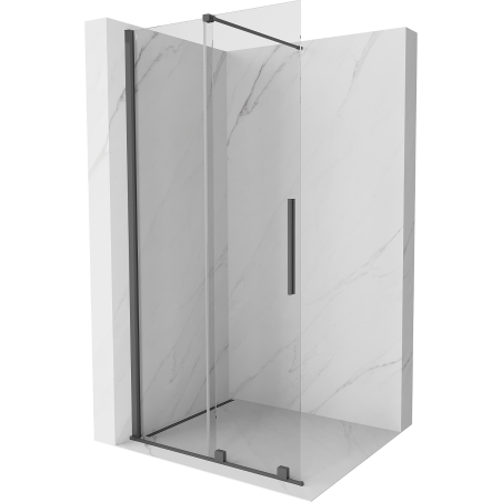 Mexen Velar Duschwand Faltbar Walk-in 100 x 200 cm, Transparent 8 mm, Waffenfarben gebürstet - 871-100-000-03-66