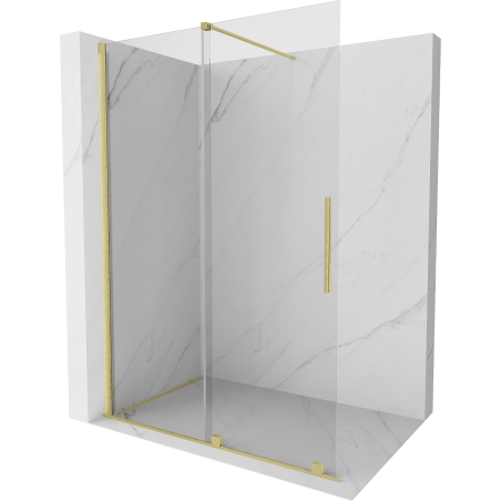 Mexen Velar Walk-in-Duschwand 150 x 200 cm, transparent 8 mm, gebürstetes Gold - 871-150-000-03-55