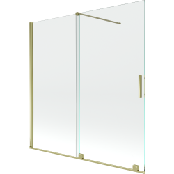 Mexen Velar 2-Flügel-Badewannenwand Regulierbare 160 x 150 cm, transparent, Gold - 896-160-000-01-50