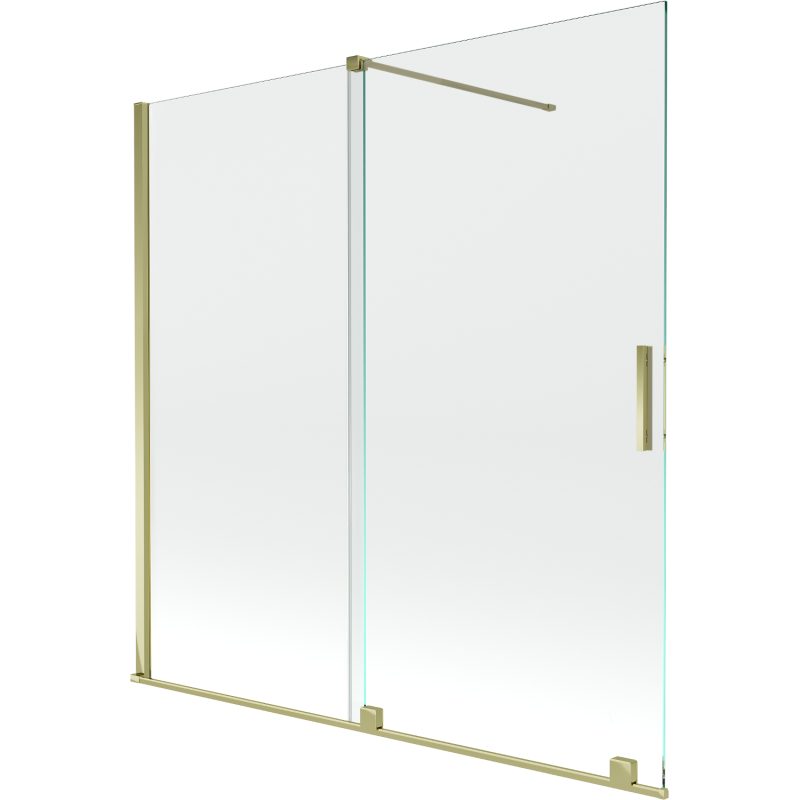 Mexen Velar 2-Flügel-Badewannenwand Regulierbare 160 x 150 cm, transparent, Gold - 896-160-000-01-50