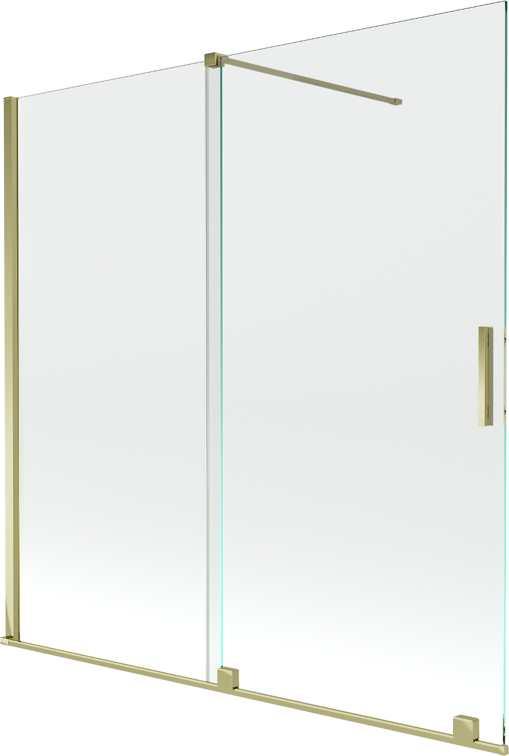 Mexen Velar 2-Flügel-Badewannenwand Regulierbare 160 x 150 cm, transparent, Gold - 896-160-000-01-50