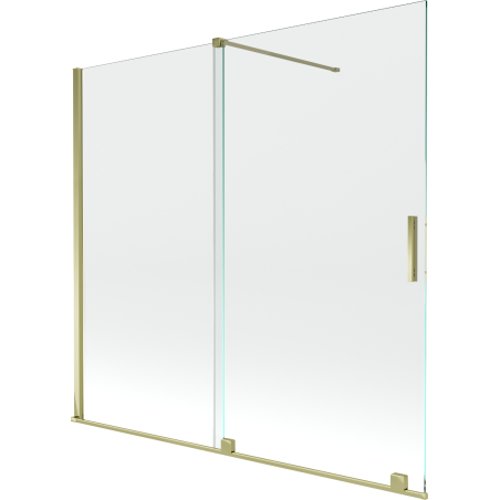 Mexen Velar 2-Flügel-Badewannenwand Regulierbare 170 x 150 cm, transparent, Gold - 896-170-000-01-50