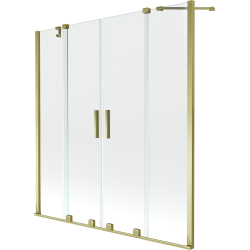 Mexen Velar Duo 2-Flügel-Badewannenwand Regulierbare 150 x 150 cm, transparent, Gold - 896-150-000-02-50