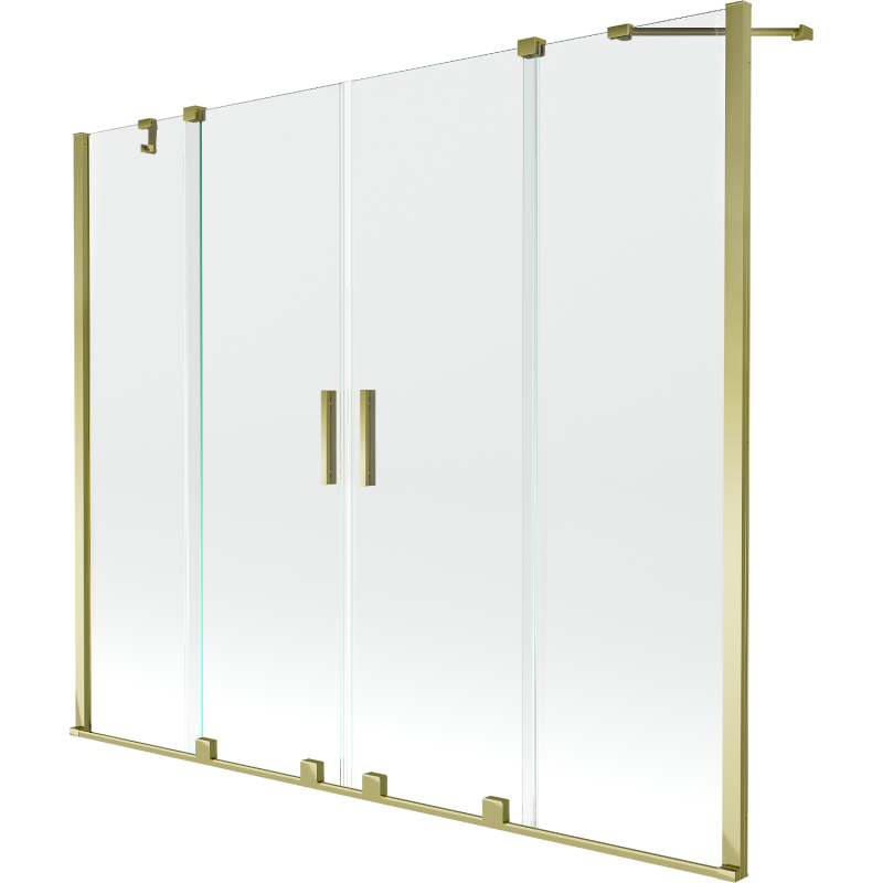 Mexen Velar Duo 2-Flügel-Badewannenwand Regulierbare 180 x 150 cm, transparent, Gold - 896-180-000-02-50