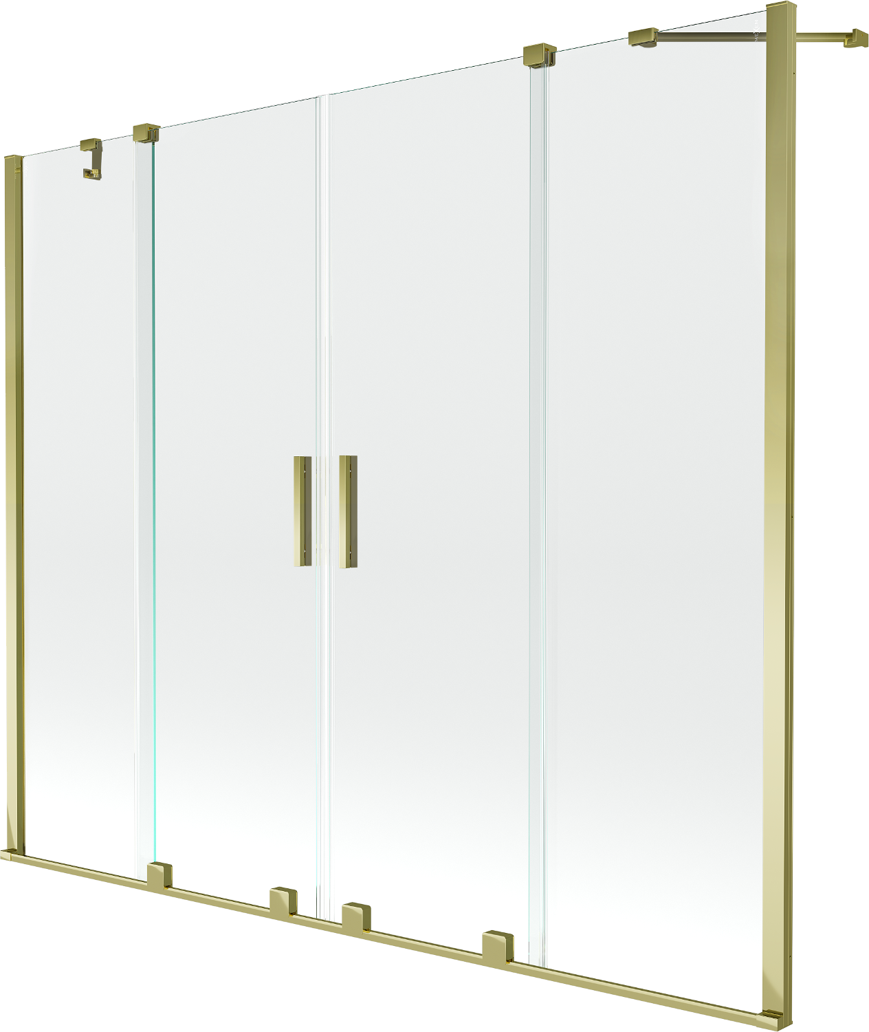 Mexen Velar Duo 2-Flügel-Badewannenwand Regulierbare 180 x 150 cm, transparent, Gold - 896-180-000-02-50