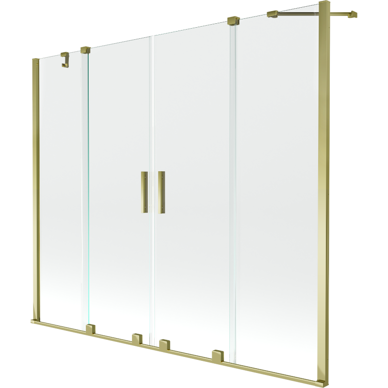 Mexen Velar Duo 2-Flügel-Badewannenwand Regulierbare 200 x 150 cm, transparent, Gold - 896-200-000-02-50