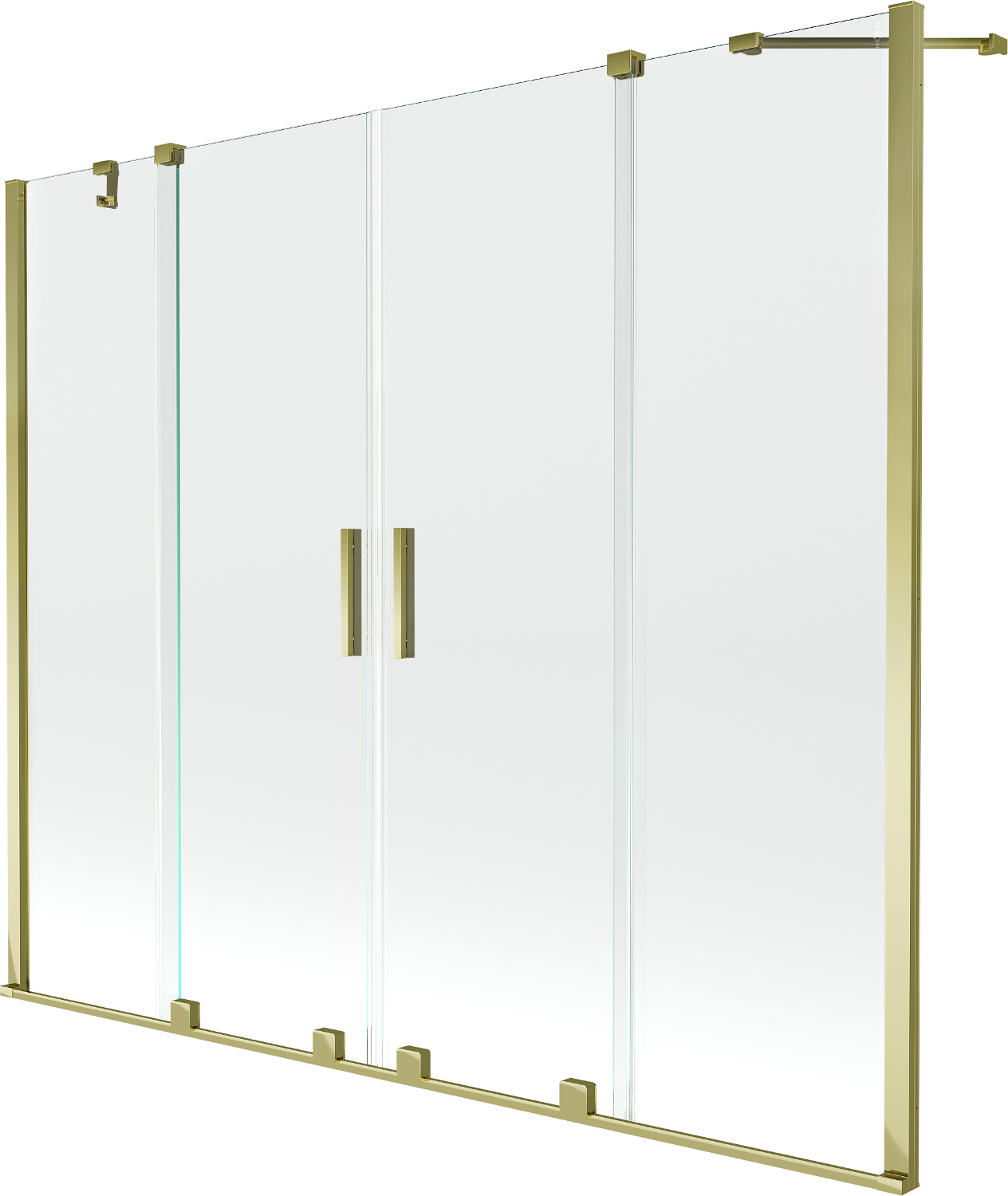 Mexen Velar Duo 2-Flügel-Badewannenwand Regulierbare 200 x 150 cm, transparent, Gold - 896-200-000-02-50