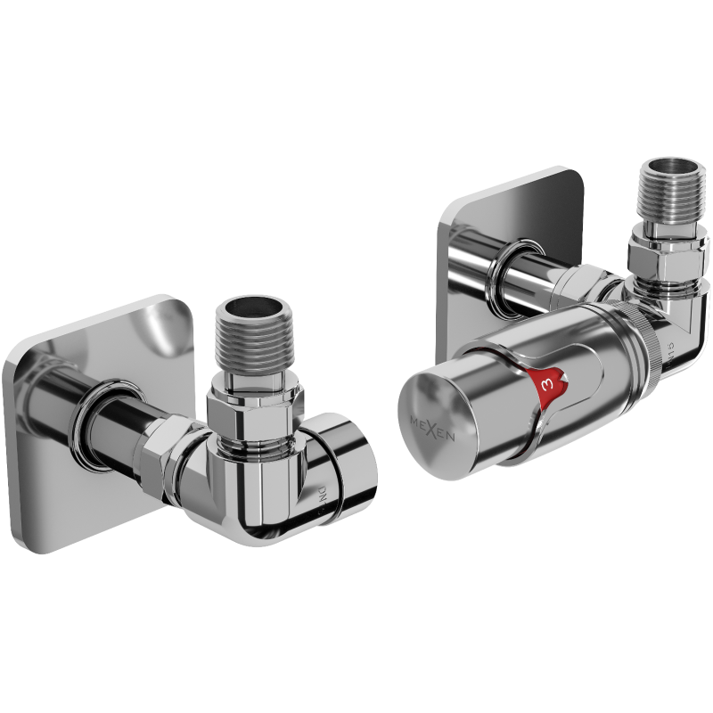 Mexen G00 Thermostat-Set, axial mit Abdeckung S, Chrom - W903-900-909-01