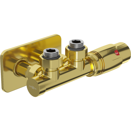 Mexen G00 Thermostatset Eckausführung mit S-Abdeckung, Duplex, DN50, gold - W907-900-910-50