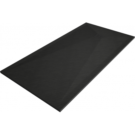 Mexen Stone+ Duschwanne aus Verbundmaterial rechteckig 180 x 90 cm, schwarz, schwarze Abdeckung - 44709018-B