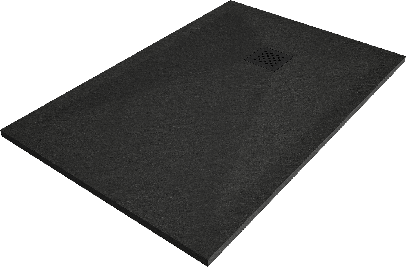 Mexen Stone+ Duschwanne aus Verbundmaterial rechteckig 140 x 90 cm, schwarz, schwarze Abdeckung - 44709014-B