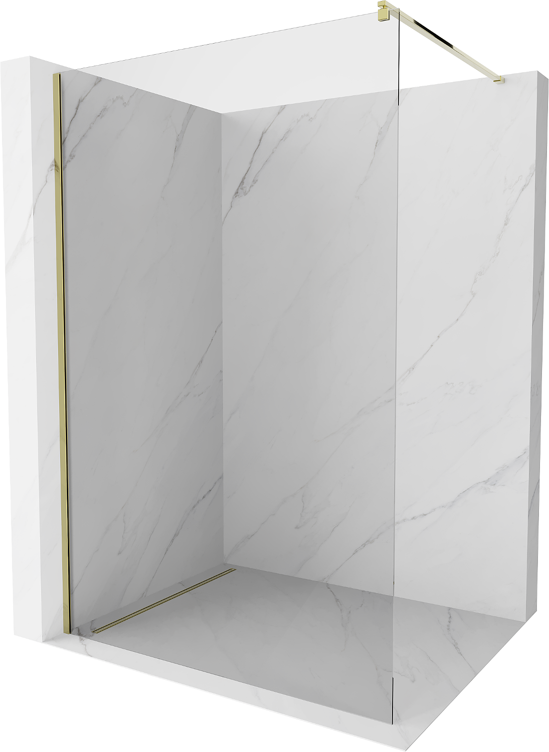 Mexen Kioto Walk-in-Dusche 115 x 200 cm, transparent 8 mm, gold - 800-115-101-50-00