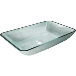 Mexen Megan Aufsatzwaschbecken aus Glas 56 x 36 cm, Silber - 24135611