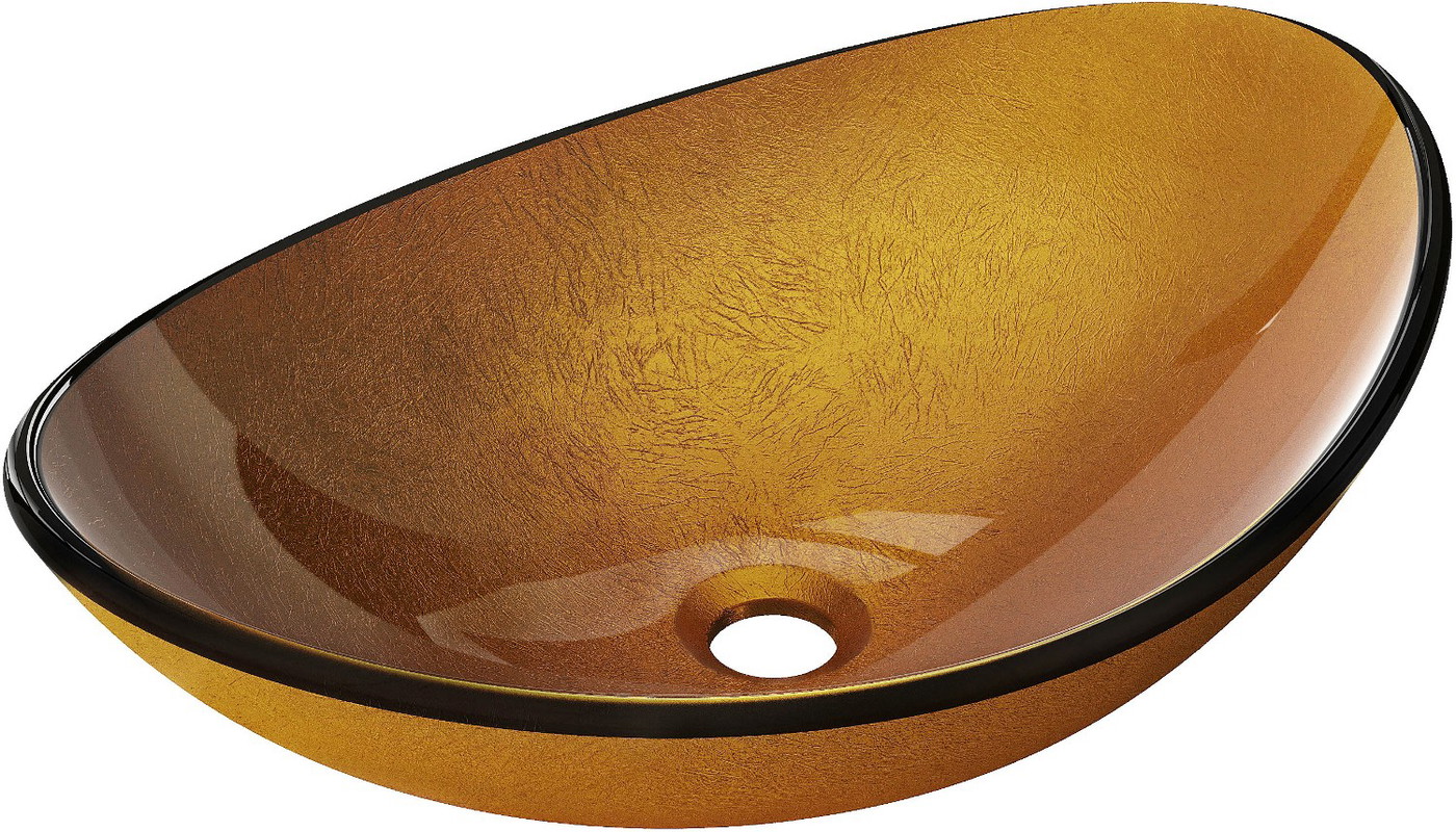 Mexen Sonia Aufsatzwaschbecken aus Glas 54 x 37 cm, gold - 24145450