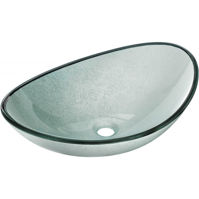 Mexen Sonia Aufsatzwaschbecken aus Glas 54 x 37 cm, Silber - 24145411