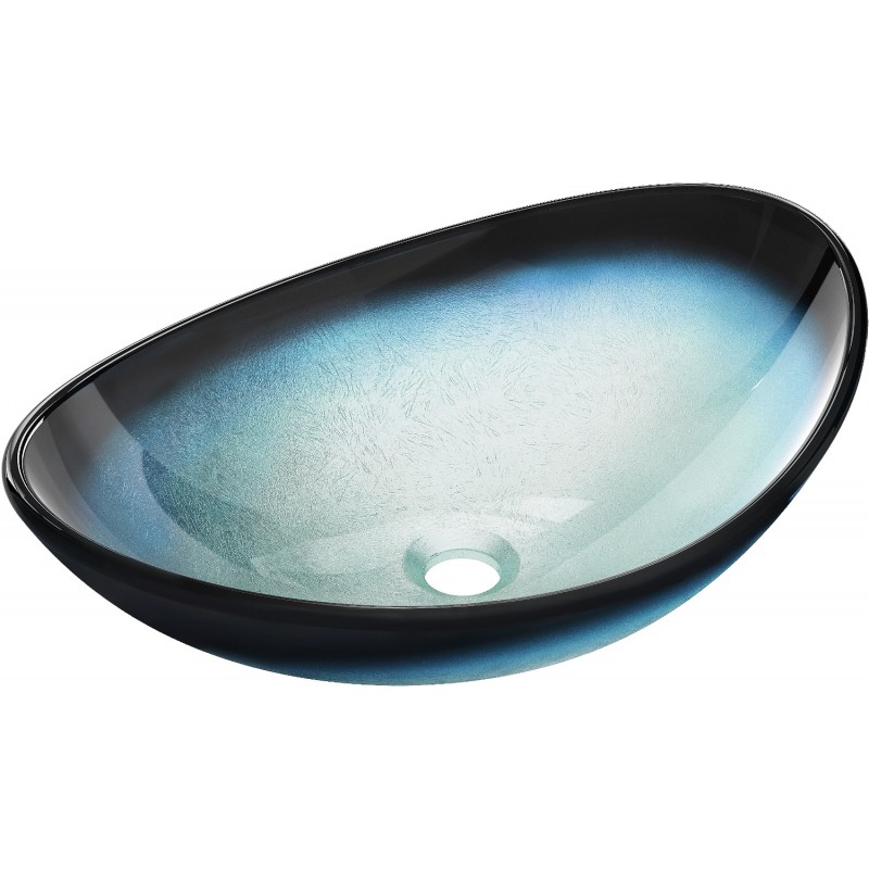 Mexen Sonia Aufsatzwaschbecken aus Glas 54 x 37 cm, Blau - 24145447