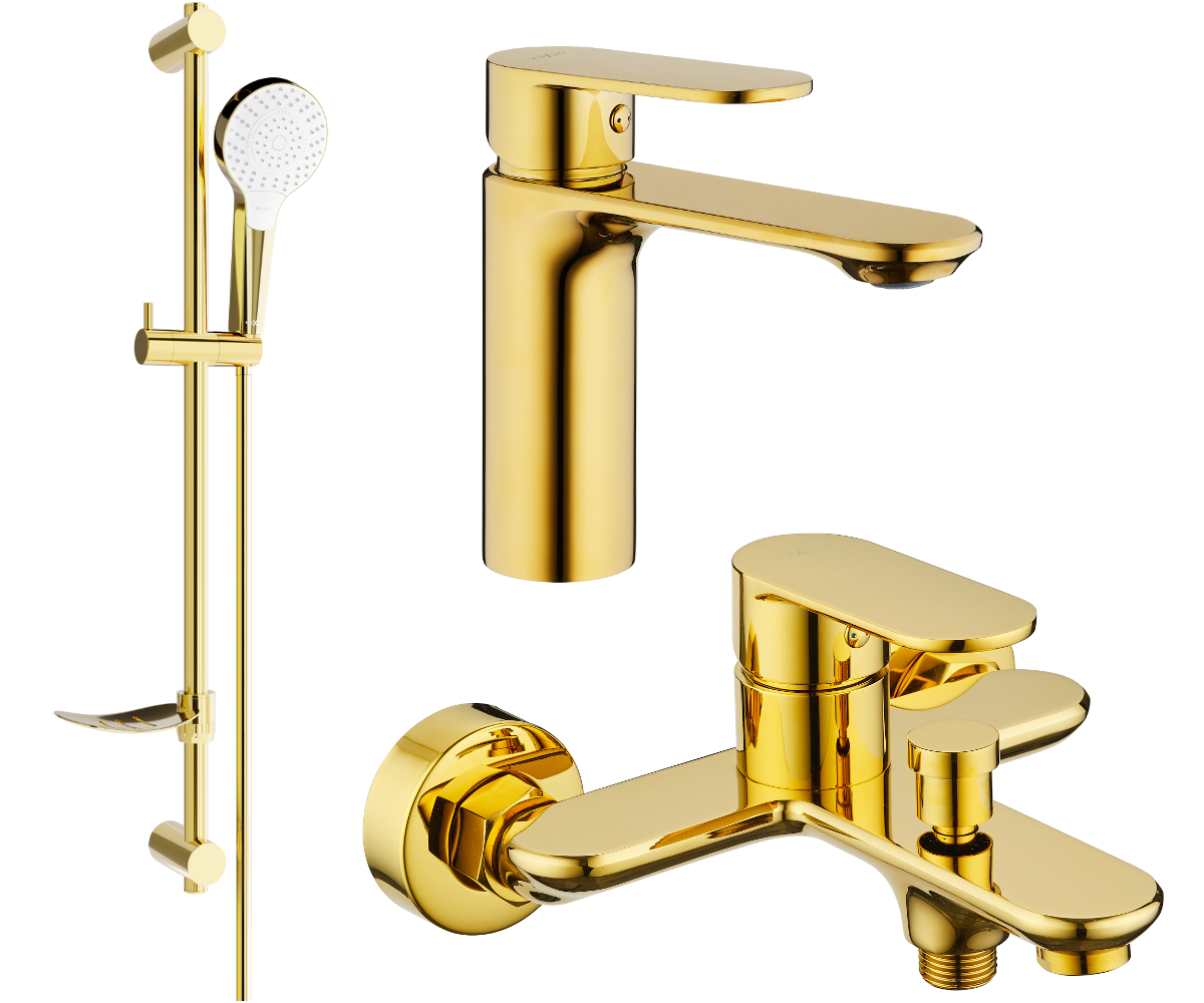 Mexen Milo DF05 Badewannenset, Gold - 71303DF05-50