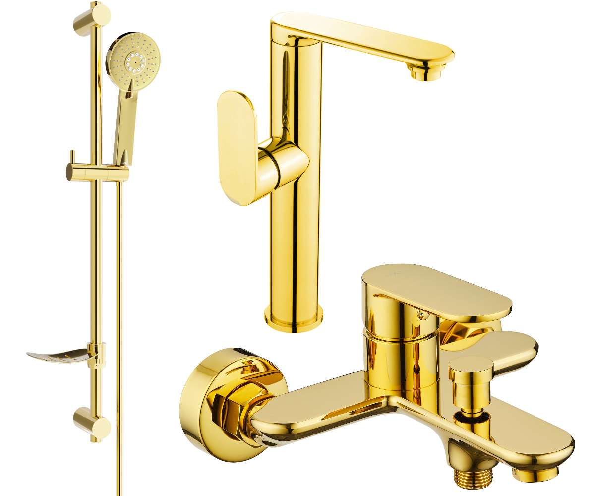 Mexen Milo DF40 Badewannenset, Gold - 713153DF40-50