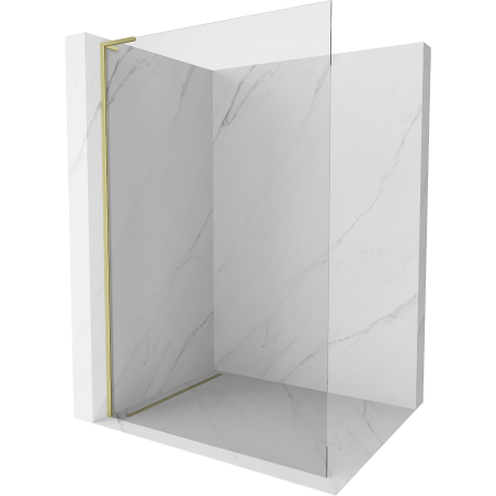 Mexen Kioto L Duschwand Walk-in 70 x 200 cm, transparent, gebürstetes Gold - 800-070-103-55-00