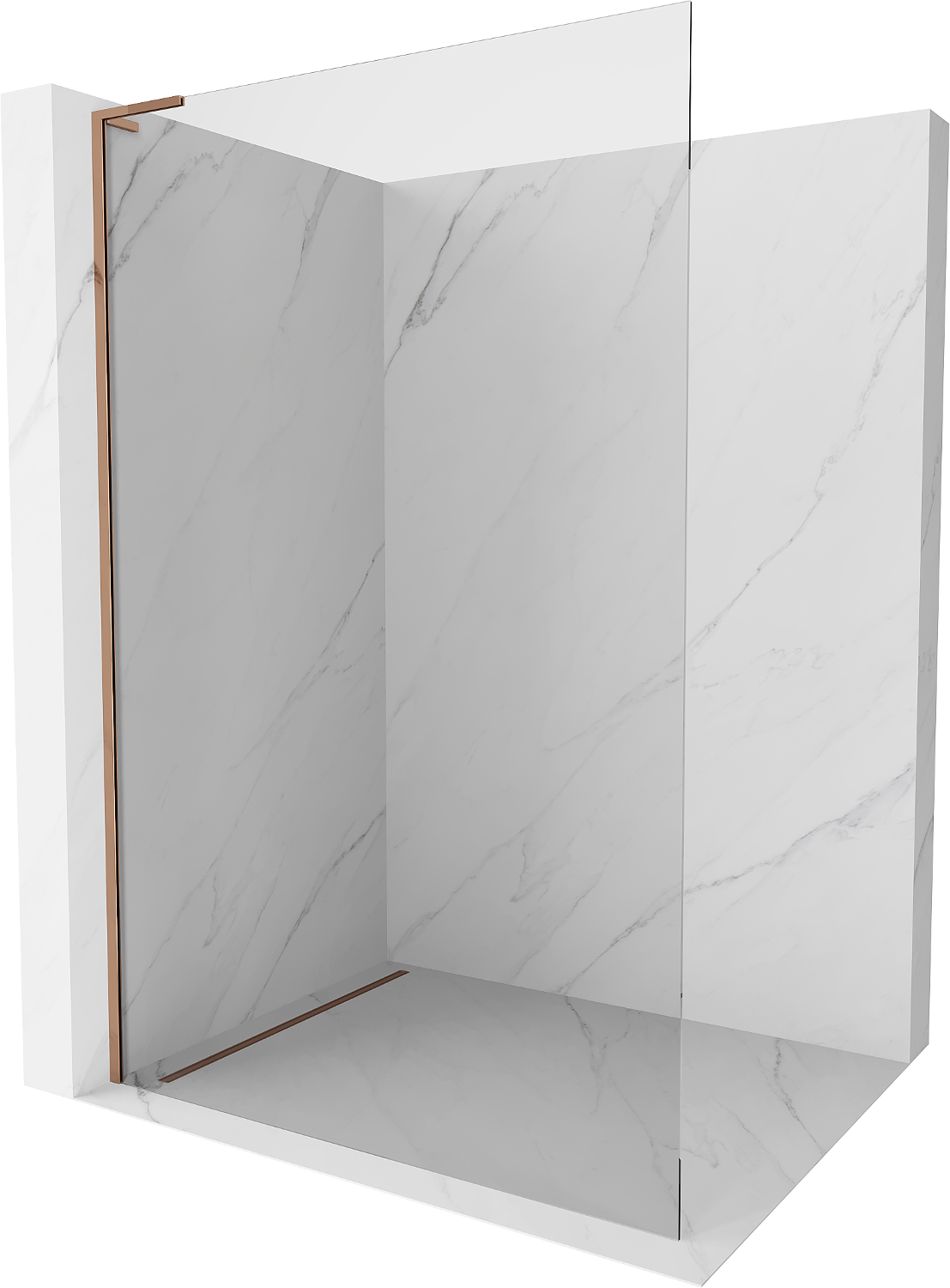 Mexen Kioto L Dusche Walk-in 55 x 200 cm, transparent, roségold - 800-055-103-60-00