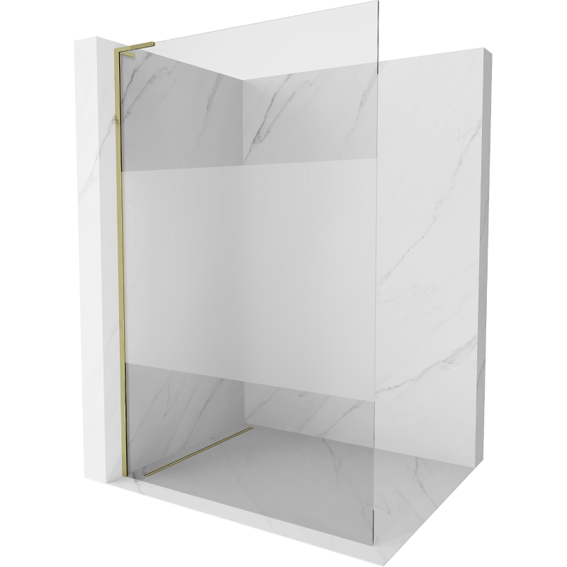 Mexen Kioto L Duschwand Walk-in 110 x 200 cm, transparent/matt, gold - 800-110-103-50-35