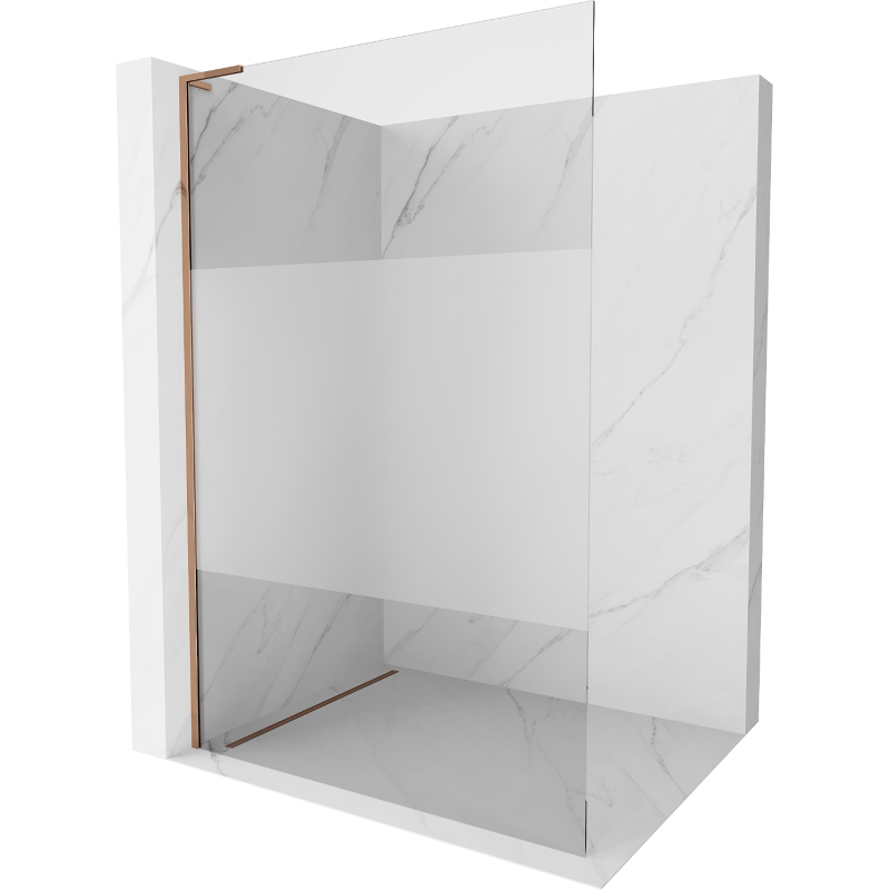 Mexen Kioto L Duschwand Walk-in 70 x 200 cm, transparent/rau, roségold - 800-070-103-60-35