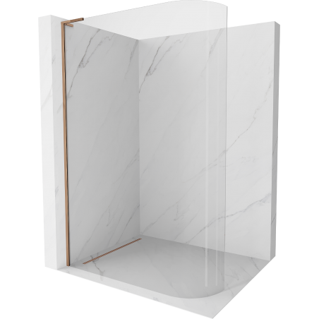 Mexen Kioto L Duschwand gebogen Walk-in 100 x 200 cm, transparent, roségold - 800-100-103-60-06