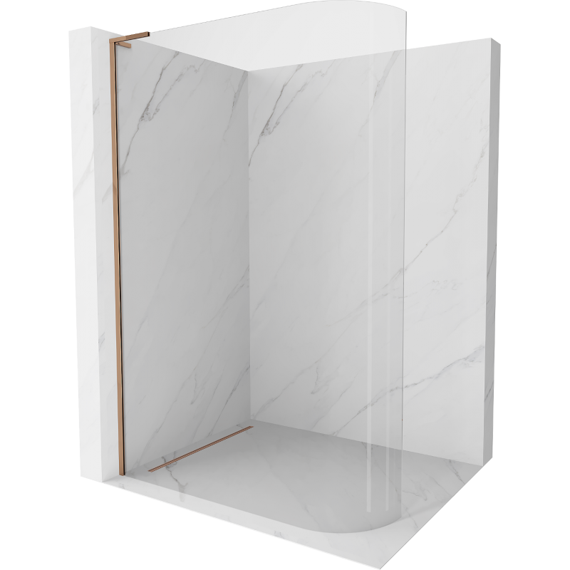 Mexen Kioto L Duschwand gebogen Walk-in 120 x 200 cm, transparent, rosegold - 800-120-103-60-06