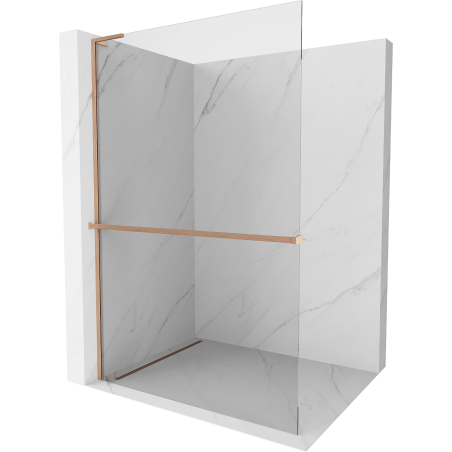 Mexen Kioto+ L Duschwand mit Regal Walk-in 60 x 200 cm, transparent, gebürstetes Messing - 800-060-123-65-00