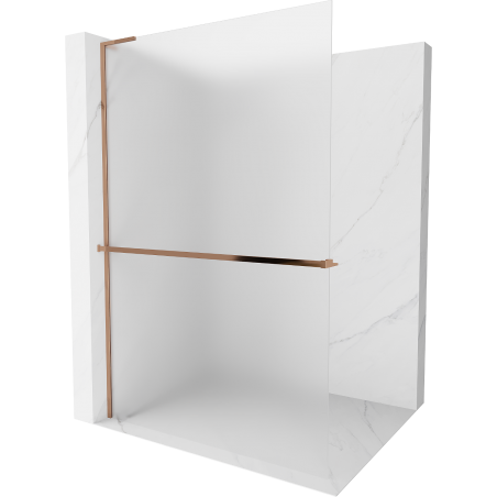 Mexen Kioto+ L Duschwand mit Regal Walk-in 70 x 200 cm, frosted, rose gold - 800-070-123-60-30