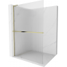 Mexen Kioto+ L Duschwand mit Ablage Walk-in 120 x 200 cm, klar, gold - 800-120-123-50-09