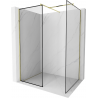 Mexen Kioto Walk-in Duschwand 130 x 120 cm, schwarzes Muster, gold - 800-130-202-50-70-120