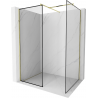 Mexen Kioto Duschwand Walk-in 120 x 80 cm, schwarzes Muster, gold - 800-120-202-50-70-080