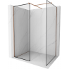 Mexen Kioto Duschwand Walk-in 110 x 70 cm, schwarzes Muster, rose-gold - 800-110-202-60-70-070