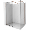 Mexen Kioto Duschwand Walk-in 100 x 80 cm, schwarzes Muster, roségold - 800-100-202-60-70-080