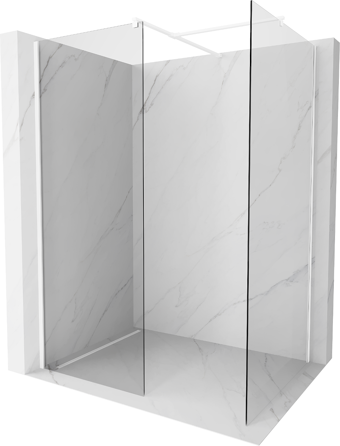 Mexen Kioto Walk-in-Dusche 105 x 80 cm, transparent, weiß - 800-105-202-20-00-080