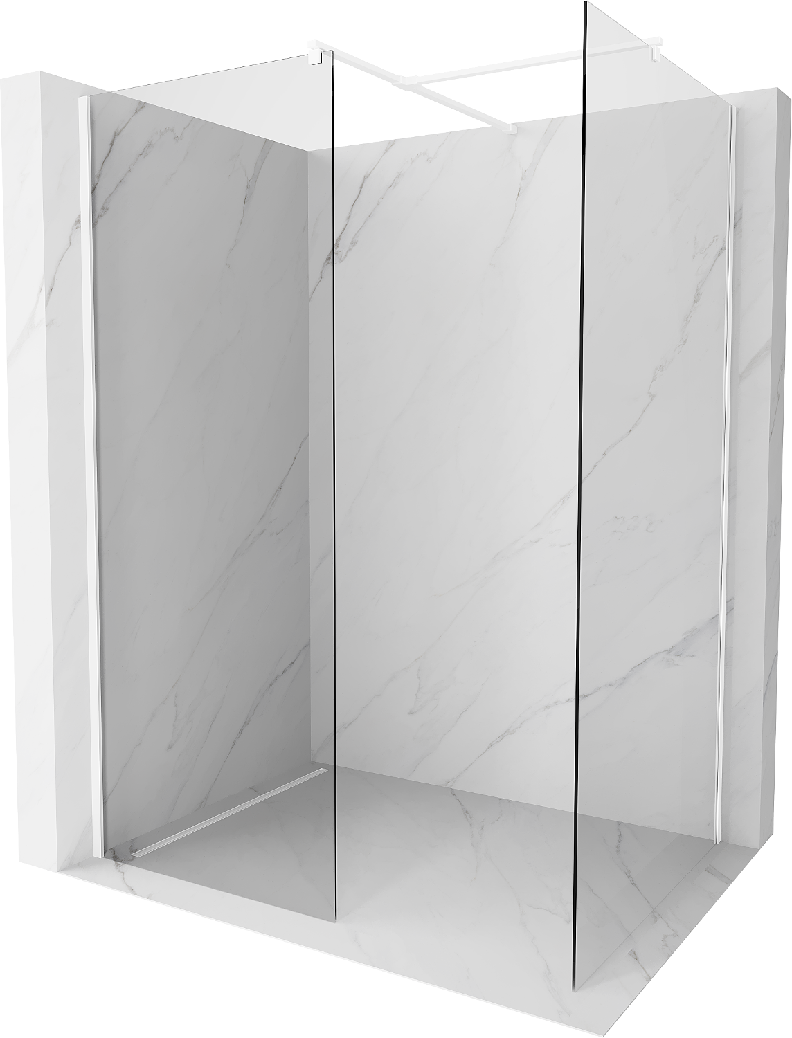 Mexen Kioto Walk-in-Dusche 120 x 70 cm, transparent, weiß - 800-120-202-20-00-070