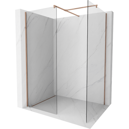 Mexen Kioto Walk-in-Dusche 90 x 75 cm, transparent, roségold - 800-090-202-60-00-075